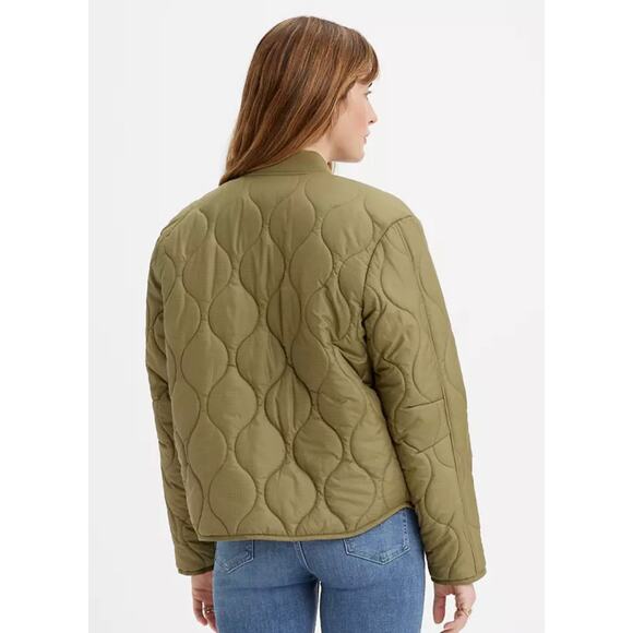 Levi's Onion Quilted Liner Jacket Full zip Lightweight Bomber Green Women's 2X - Picture 14 of 14